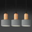 Modern Cement Pendant Lights Grey Chandelier Wooden Ceiling Lamps for Kitchen Island Bedroom Dining Room Living Room bar3 Pack (Gray)