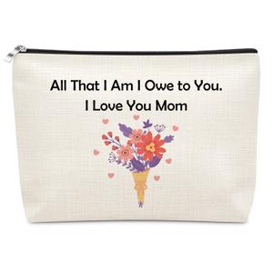 2 x Sazuwu Mom Birthday Gifts from Daughters Makeup Bag Mothers Day Gifts for Mom from Son Thank You Gifts for Mother Cosmetic Bag Mother of Bride Gifts for Wedding Day