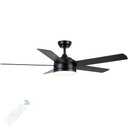 YUHAO 52 Inch Black Ceiling Fan with Light .Noiseless,Dimmable,3CCT,6 Speeds Reversible, DC Ceiling Fans for Indoor or Covered Outdoor , Not remote control
