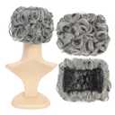 SWACC Short Messy Curly Dish Hair Bun Extension Easy Stretch hair Combs Clip in Ponytail Extension Scrunchie Chignon Tray Ponytail Hairpieces (Grey)