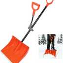 ORIENTOOLS Snow Shovel with D-Grip Handle and Durable Edge Blade, an Ideal Accessory for Your Car, Truck, Recreational Vehicle, etc, Orange 17'' Aluminum Snow Shovel (Extendable)