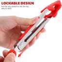 Amosfun 3pcs Christmas Food Tongs with Silicone Tips Stainless Steel Cooking Utensils for Buffet Bbq Salad Meat Serving Comfortable to Clean