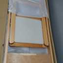 Wooden Folding Chair with Soft Cushion, Simple and Stylish, Comfortable and Durable, Suitable for Weddings, banquets and Events, 4 Sets, high backrest NaturalLinen pad