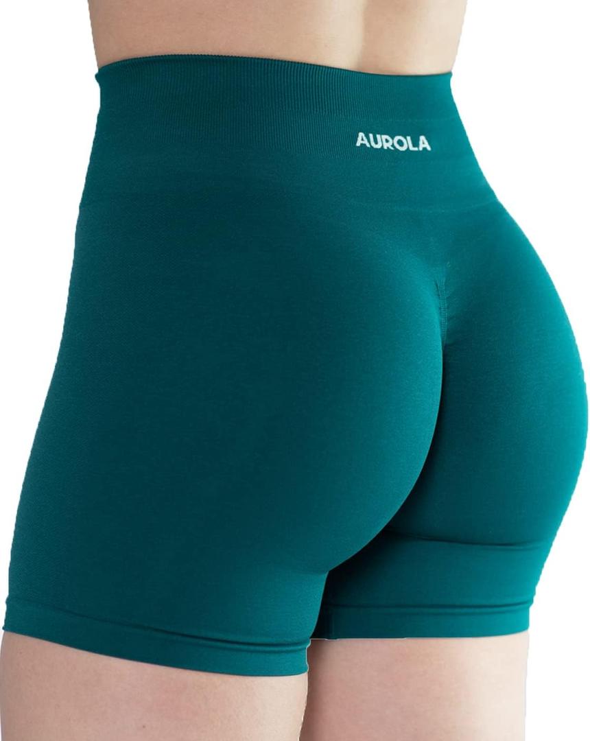 AUROLA Intensify Workout Shorts for Women Seamless Scrunch Short Gym Yoga Running Sport Active Exercise Fitness Shorts (Deep Teal)