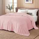 Bedsure GentleSoft Pink Fleece Blankets Queen Size - Bed Blanket Soft Lightweight Plush Fuzzy Cozy Luxury Microfiber, 90x90 inches