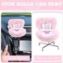 3 Pcs 17cm Doll Accessories Set Includes Car Seat Doll Clothes Outfit Clear Protective Case Hanging Display Case for Fans, Collectors