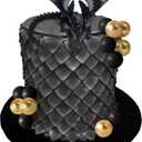 Fantasy Black 3D Dragon Cake Topper Dragon Eggs Cake Decor Black Balls Cake Decor for Baby Shower Birthday Wedding Party Supplies