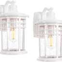 Darkaway 2 Pack Large Outdoor Porch Lights Wall Mount, 15inch Outdoor Light Fixtures Sconces Wall Lighting with Seeded Glass Exterior Lights for Patio Yard House Hallway Doorway Garage
