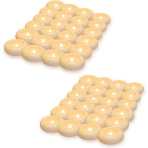 Aignis 48 Flameless LED Floating Candles, 3-Inch Plastic Battery Operated Tealights, Glow Time Over 120 Hours, Cozy Romantic White Light, Suitable for Pool/Bathtub/Hot Bath/Wedding Centerpiece Decor