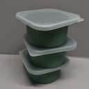 KEVJES Stackable Silicone Artisan Pizza Dough Proofing Boxes Proving Containers with Lids pizza making accessories-3 pack-500ml portion (Green)