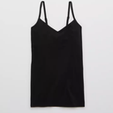 Aerie V-Neck Tank Top Black Size M