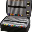 Portable Colored 250 Slots Pencil case Organizer with Printing Pattern for Watercolor Pens or Markers, Pencil Case Organizer for Artist