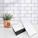 StyloVue 100 Pieces Peel and Stick Backsplash for Kitchen, 3" x 6" PVC Subway Tile 2026 Upgraded Glossy White with Dark Gray Grout Backsplash Stick on Tile Elevate Kitchen, Bathroom, Fireplace,RV