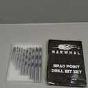 Narwhal Brad Point Wood Drill Bit Set (12 Pack with Storage Case - 1/8" to 1/2") Carpenters Quality - Woodworking Bits for All Types of Woods