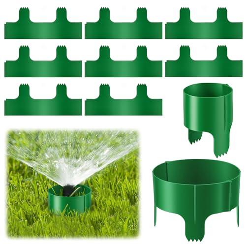 8 PCS Connectable Sprinkler Head Protector Rings, Lawn Light Guards, Plastic Landscape Light and Sprinkler Protectors to Help Reduce Damage from Mowers and Trimmers