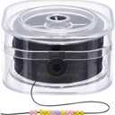 PH PandaHall 175 Yards Black Elastic String, 0.3mm Flat Elastic Cord Beading Thread Cord Stretchy Bracelet Strings Elastic Thread String with Organizing Case for Bracelet Necklace Jewelry DIY Craft
