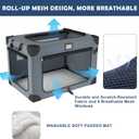 24 Inch Portable Collapsible Dog Crate, Foldable Soft Dog Kennel with Soft Warm Blanket and Foldable Bowl for Large Cats & Small Dogs, Indoor & Outdoor Travel