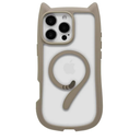 LMA Clear Cute Phone Case Fit for iPhone 16 Pro Max Magnetic Cases with Kawaii Cat Ears Compatible with MagSafe Shockproof Protective Cover for Women Girls - Gray