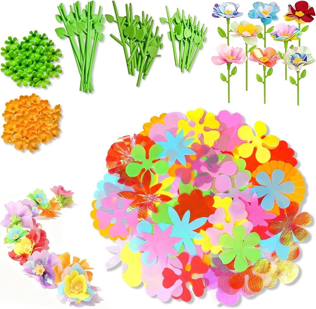 Unitour DIY Flower Bouquet Craft KitsArts and Crafts Flowers Market Toy for KidsBirthday Gift for 4 5 6 7 8 9 10 Year Old Girl Boy (Flower Craft Kits Accessory Pack)