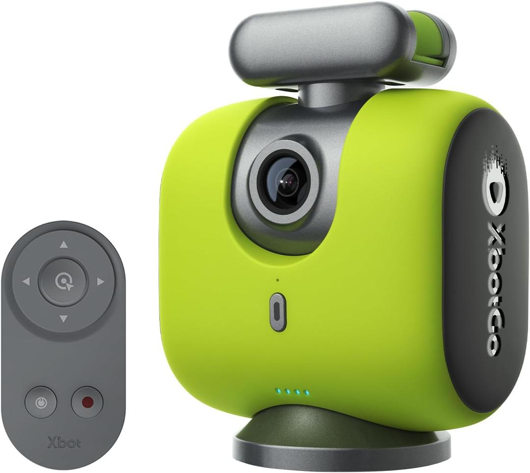 XbotGo Chameleon AI Auto Sports Action Camera - 4K 60FPS Soccer Camera and Basketball Tracking Camera for Team Sports, Live Streaming, No Subscription, Works with iOS & Android (Lemon Green)