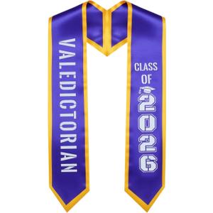 2 x Graduation Stole Class of 2026 Unisex Adult Personalized Graduation Sash Grad Gifts Decorations