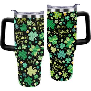 Cat Tumbler With Handle and Straw, 40 oz Leakproof Stainless Steel Insulated Tumbler, Cup Holder Friendly, Birthday Christmas Gifts for Women Men Who Loves Cat, Travel Coffee Mug Water Bottle