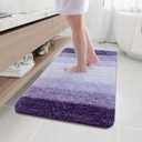 Arotive Microfiber Bathroom Rugs, Shaggy Soft and Absorbent Bath Rug, Non-Slip, Thick Plush Machine Washable Dry Bath Mats for Bathroom, Tub and Shower, 45x27, Dark Purple, Rectangular