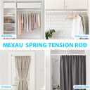 White Tension Curtain Rod for Windows 28 to 48 inch, Adjustable Expandable Pressure Spring Curtain Rod No Drilling, 7/8" Curtain Rod for Bedroom Doorway Closet Door