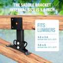 4 Pack 304 Stainless Steel 4x4 Heavy Duty Roof Riser Brackets Kit, Adjustable Roof Riser Beam Mount Brackets for Roof Pergola Gazebo (Black)