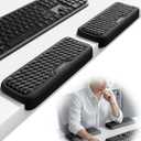 Vaydeer 2Pcs Elbow Rest Pad, L-Shaped Arm Rest Elbow Pad, Desk Edge Cushion, Ergonomic Memory Foam Wrist Rest Support Keyboard Mouse Padding for Palm Hand Office Computer Home Gaming Accessories-Black