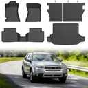 Forester Floor Mats - Car Mats for Subaru Forester 2009-2013, All Weather Full Set Cargo Liner with Backrest Mat for Forester Accessories, Heavy Duty Waterproof, Black