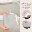 Faux Leather 100% Waterproof Oil-Proof Wipeable Heat Resistant Vinyl Placemats Set of 6 for Dining Table, Kitchen, Coffee Table, Indoor & Outdoor, Non-Slip, Easy Clean, Parties & GiftsLight White