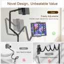 Houele Tablet Floor Stand with Removable Tray, iPad Floor Stand Holder for Bed, Height Adjustable Tablet Mount iPad Holder for 4.7-15.6 Tablets iPads and Phones