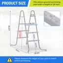 36" 3-Step Steel Frame Above Ground Swimming Pool Ladder,Heavy Duty Double Sided Removable Pool Steps,Pool Ladder Steps with Non-Slip Plastic Steps for Entry and Exit