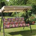 Outdoor High Back Patio Chair Cushions, Fade Resistant & Waterproof Tufted Seat and Back Cushions for Patio Furniture, Patio Chair Cushions 44x22 Inch, Set of 2, Flower Bloom, 44"x22"x4"