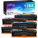INK E-SALE 5-Pack Remanufactured Toner Cartridge Replacement for HP 128A CE320A CE321A CE322A CE323A Canon 116 Toner Ink Set for HP LaserJet CP1525n CP1525nw CM1415fn CM1415fnw MF8080Cw Printer