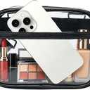 MAXTOP Clear Crossbody Bag for Stadium Events - Clear Fanny Packs for Women Transparent TPU Crossbody Purse with Adjustable Strap for Sports Concerts Game Day Black