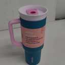 Stainless Steel Triple Layer Insulated Travel Tumbler with Spill Resistant Lid, Straw, and Carry Handle, BPA Free, 40 oz, Gray (Foggy Tide)