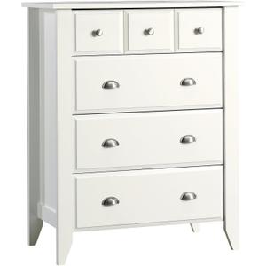 Sauder Shoal Creek Bedroom 4-Drawer Chest, in Soft White finish, 18.6"D x 34.8"W x 42.6"H
