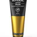 GOTIDEAL Acrylic Paint Metallic Gold 24K Tubes(120ml, 4.1 oz) Non Toxic Non Fading,Rich Pigments for Painters, Adults & Kids, Ideal for Canvas Wood Clay Fabric Ceramic Craft Supplies (Gold)