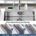 Faucet Mat for Kitchen Sink, 23.6"x 3.9" Fast Drying Diatomite Stone Sink Tray, Kitchen Sink Splash Guard, Water Absorbing Stone Tray for Sink, White