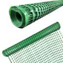 Ashman Plastic Mesh Fence, 48" wide, 1 Roll, Green, Construction Barrier Netting, Garden Fencing, Fences Wrap, Above Ground, for Snow, Poultry, Chicken, Deer, Patio, Garden Netting, Green
