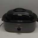 Sunvivi Roaster Oven, Electric Roaster Oven with Viewing Lid, 30lb 26-Quart Turkey Roaster with Unique Defrost/Warm Function, Large Roaster with Removable Pan & Rack, Stainless Steel, Silver