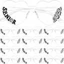 Kingdder 24 Sets Senior Year Gift Senior 2026 Graduation Heart Shaped Sunglasses Graduation Photo Props Gift