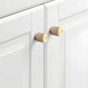 Goo-Ki 6 Pack Champagne Bronze Knurled Cabinet Knobs Solid Aluminum Hardware,Champagne Gold Drawer Knobs Modern Single Hole/Screw Bar Cabinet Pulls Handles
