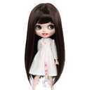 Just 1pc Wig fit for 10 inch Head Dolls Long Straight Hair (Dark Brown)