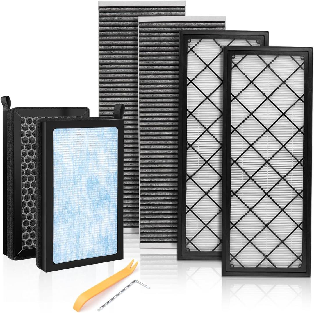 6-Pack HEPA Cabin Air Filter Fits for Tesla Model Y 2020-2025 2026, Model Y 2025 2026 Refresh Juniper Launch Activated Carbon Cabin Intake Filter Replace#165837500A 165837600A Car Accessories