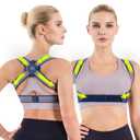 aoFIT Ultra-light Invisible Posture Corrector for Women, Adjustable Elastic Back Brace, Upper Back Support for Pain Relief, Rounded Shoulders & Hunchback, Discreet & Portable for Office, Study, Home (Medium) (Navy Blue)