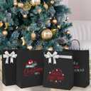 MESHA Gift Paper Bags Black 10x5x13 Inches 50pcs Medium Gift Bag with Handles, Bulk Black Kraft Paper Bag for Small Business Shopping Bags for Grocery,Wedding Party Favor