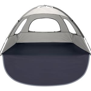 WhiteFang Beach Tent Anti-UV Portable Sun Shade Shelter for 6 Person, Extendable Floor with 3 Ventilating Mesh Windows Plus Carrying Bag, Stakes and Guy Lines (Baby's Breath)